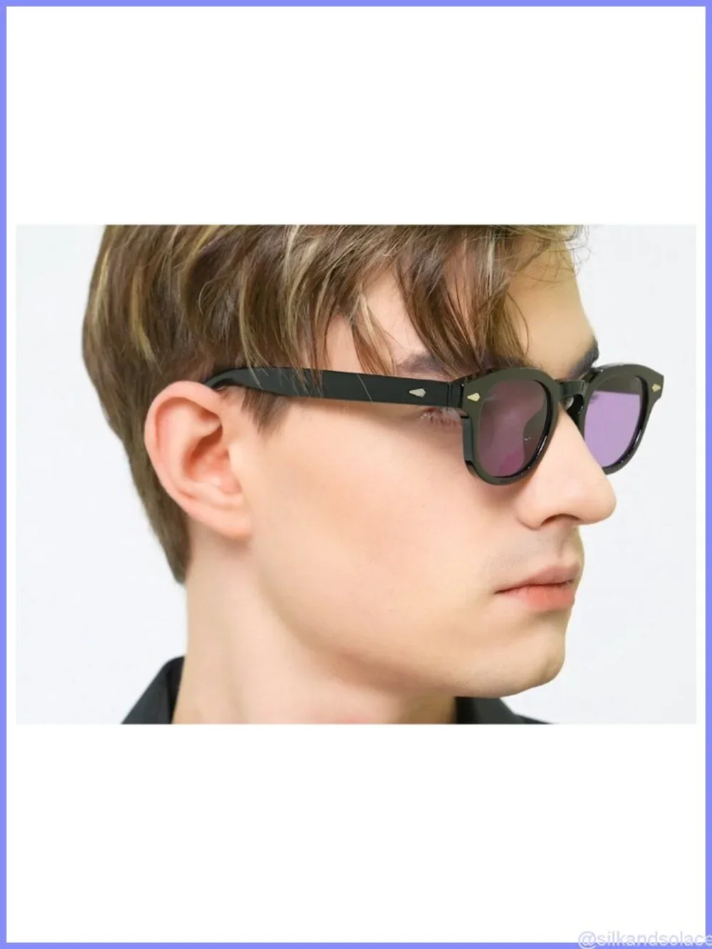 Retro Round Tinted Sunglasses UV400 TR90 Lightweight Full Frame